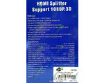 HDMI Splitter 1x4 UHD 4Kx2K 4 port HDMI V1.4 +   5 V