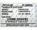 IP   Amiko IPCAM D20V400 POE