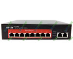  SWITCH NETIS P110C (10-PORT 10/100Mbps Fast Ethernet PoE Switch 8 ports POE+2RJ45)